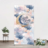 Lofaris Moon Night Twinkle Star Baby Shower Rectangle Backdrop